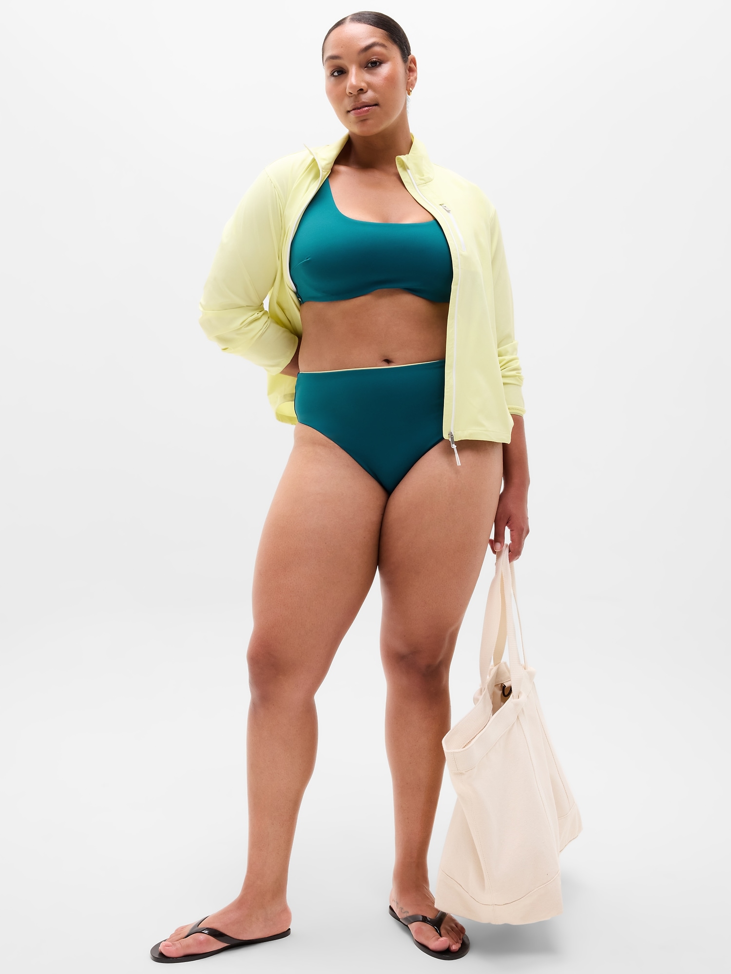 High Waist Cheeky Tipped Swim Bottom