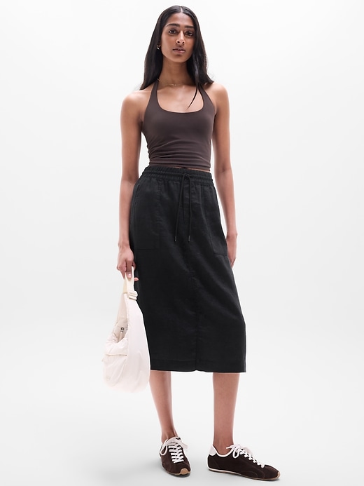Image number 2 showing, Retreat Linen Midi Skirt