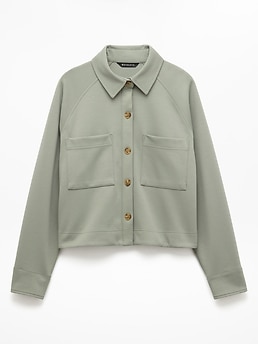 Athleta Allure Shirt Jacket - Green (Cacti)