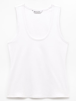 Athleta Signature Rib Scoop Tank - White (Bright White)