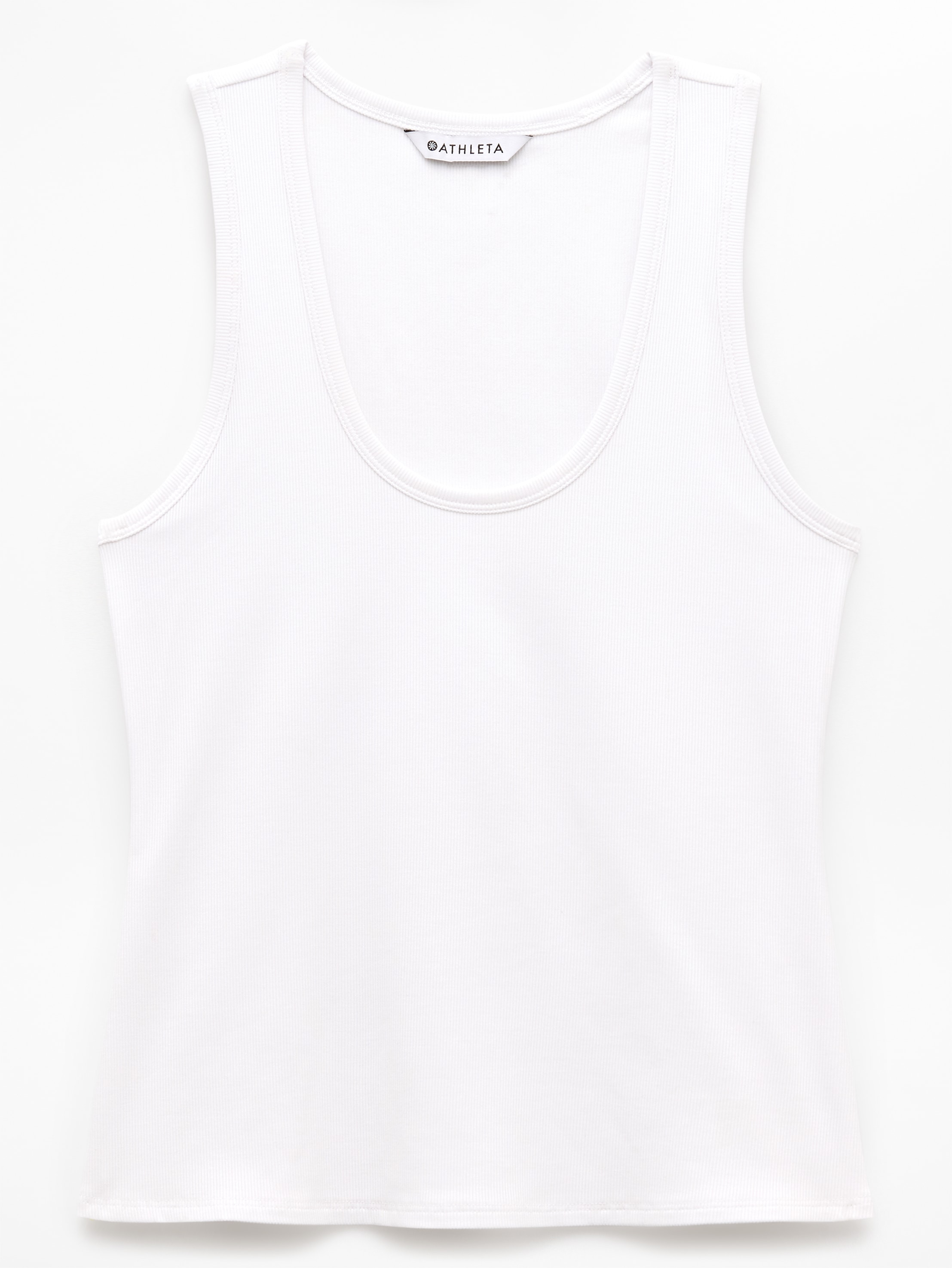 Athleta Signature Rib Scoop Tank - White (Bright White)