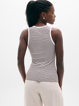 Signature Rib Scoop Tank - Brown - image 3