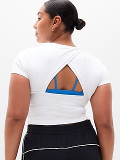 Athleta Transcend Open Back Tee - White (Bright White)