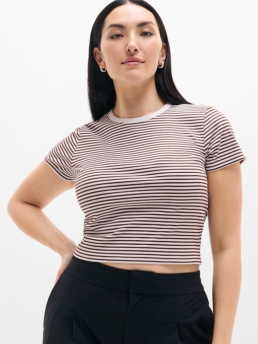 Image number 1 showing, Signature Rib Crop Tee
