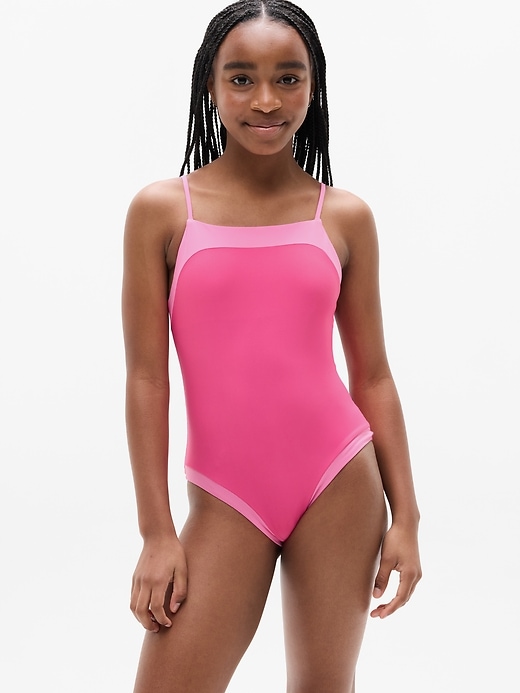 Image number 1 showing, Athleta Girl Adjustable Square Neck One Piece