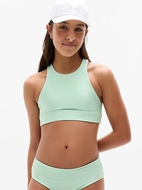 Image number 1 showing, Athleta Girl High Neck Reversible Bikini Top