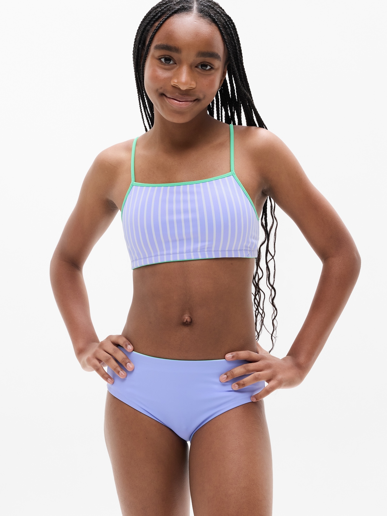 Athleta Girl Reversible Mid Rise Swim Bottom