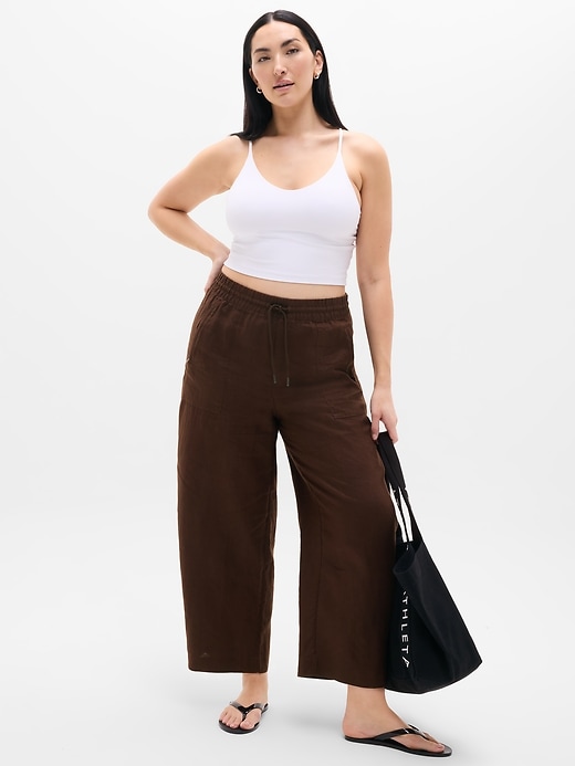 Image number 5 showing, Retreat Linen Easy Barrel Crop Pant