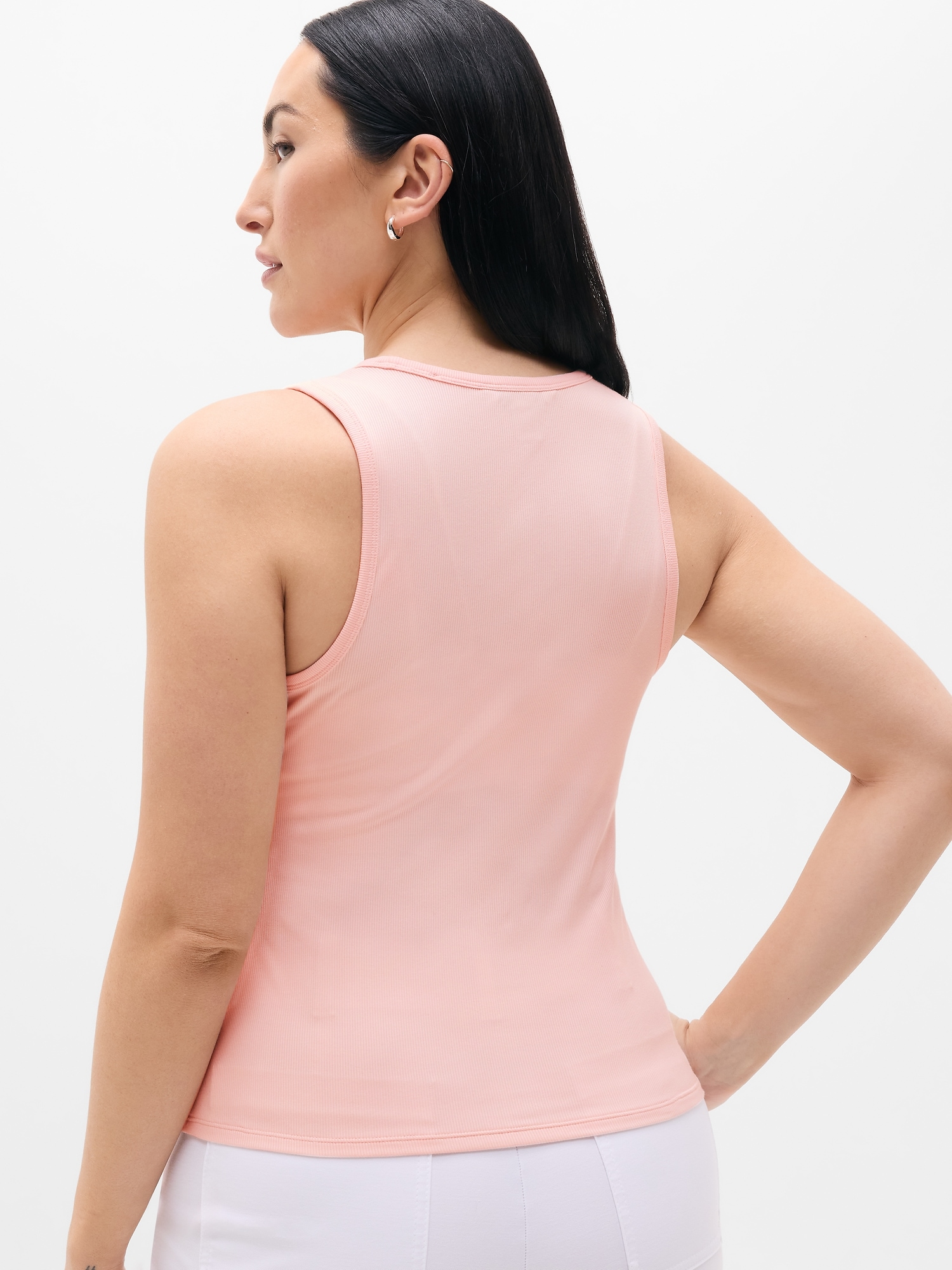 Athleta Signature Rib Scoop Tank - Pink (Pink Sand)
