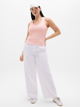 Signature Rib Scoop Tank - Pink - image 5