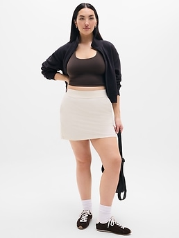 Brooklyn Mid Rise 15.5" Skort - Beige - image 4