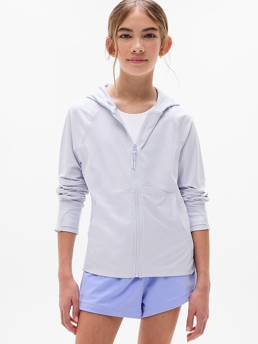 Image number 1 showing, Athleta Girl Long Serve Textured UPF Jacket