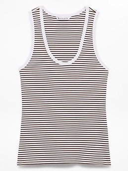 Athleta Signature Rib Scoop Tank - Brown (Martina Woodland Stripe)