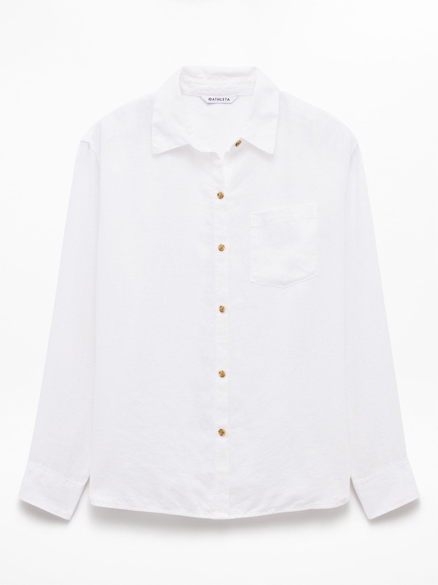 Athleta Retreat Linen Top - White (Calla Lily)