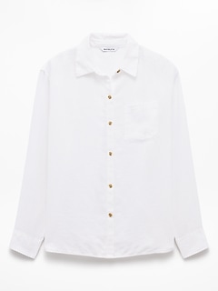 Athleta Retreat Linen Top - White (Calla Lily)