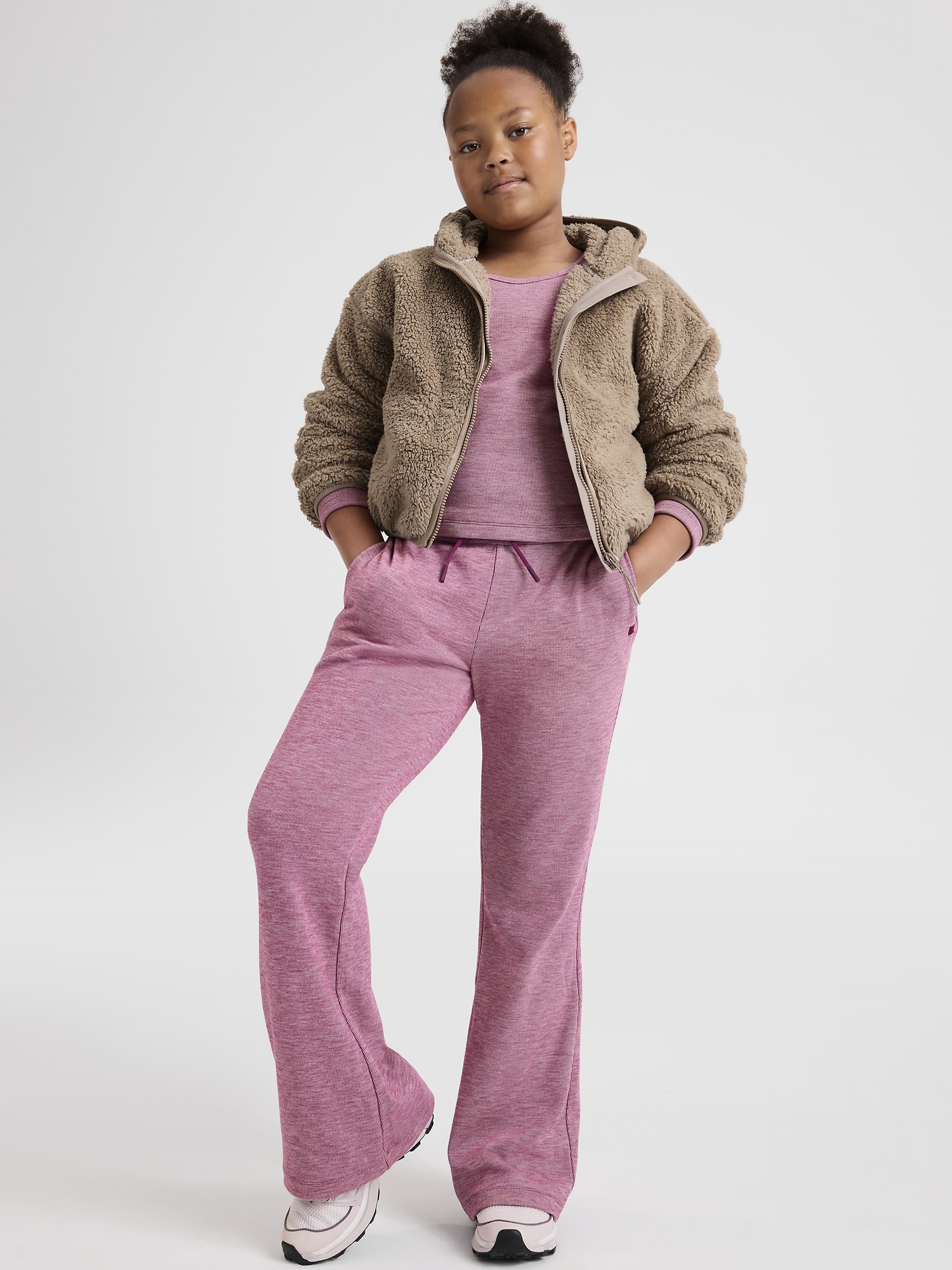 Athleta Girl Low Rise Cozy Rib Flare Jogger