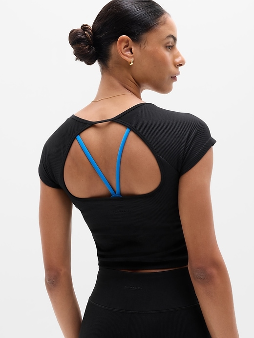 Image number 3 showing, Recharge Seamless Open Back Tee