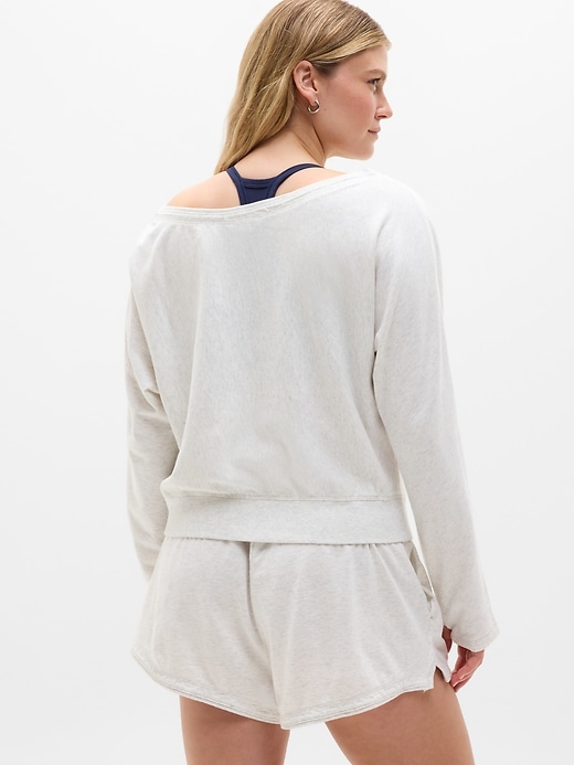 Image number 6 showing, Airy Cotton Terry Boat Neck Sweatshirt