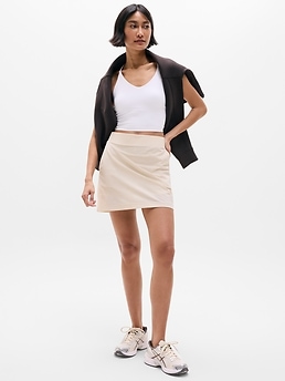Brooklyn Mid Rise 15.5" Skort - Beige - image 2