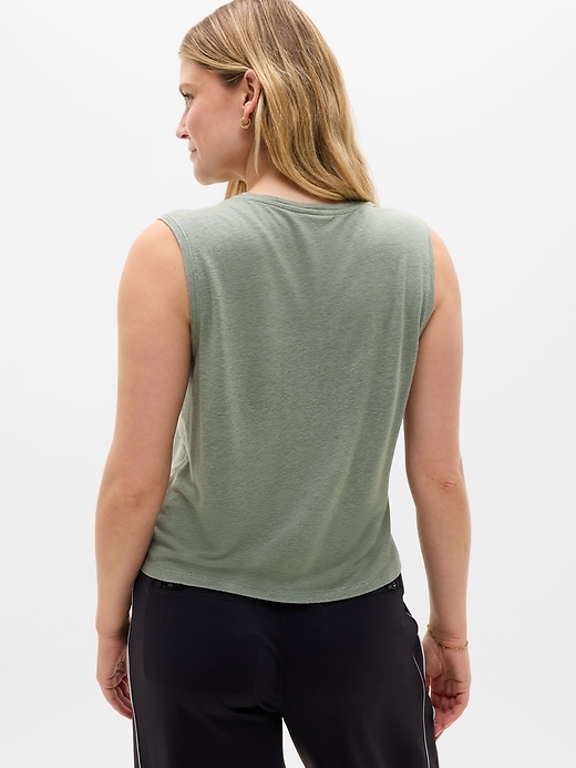Image number 3 showing, Getaway Linen Blend Muscle Tank