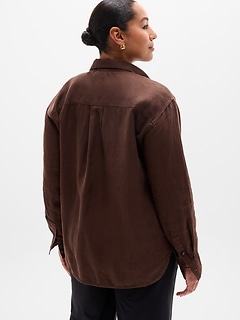 Athleta Retreat Linen Top - Brown (Woodland)