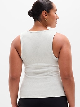 Signature Rib Scoop Tank - Gray - image 3
