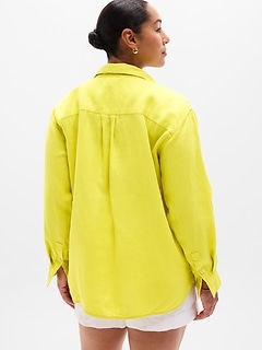 Athleta Retreat Linen Top - Yellow (Solis)