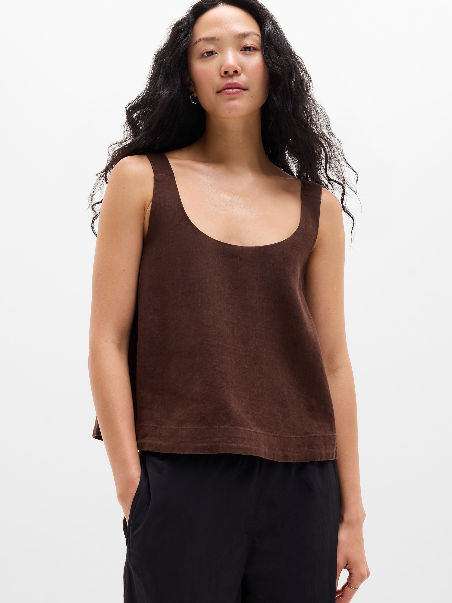 Athleta Retreat Linen Tank In Brown