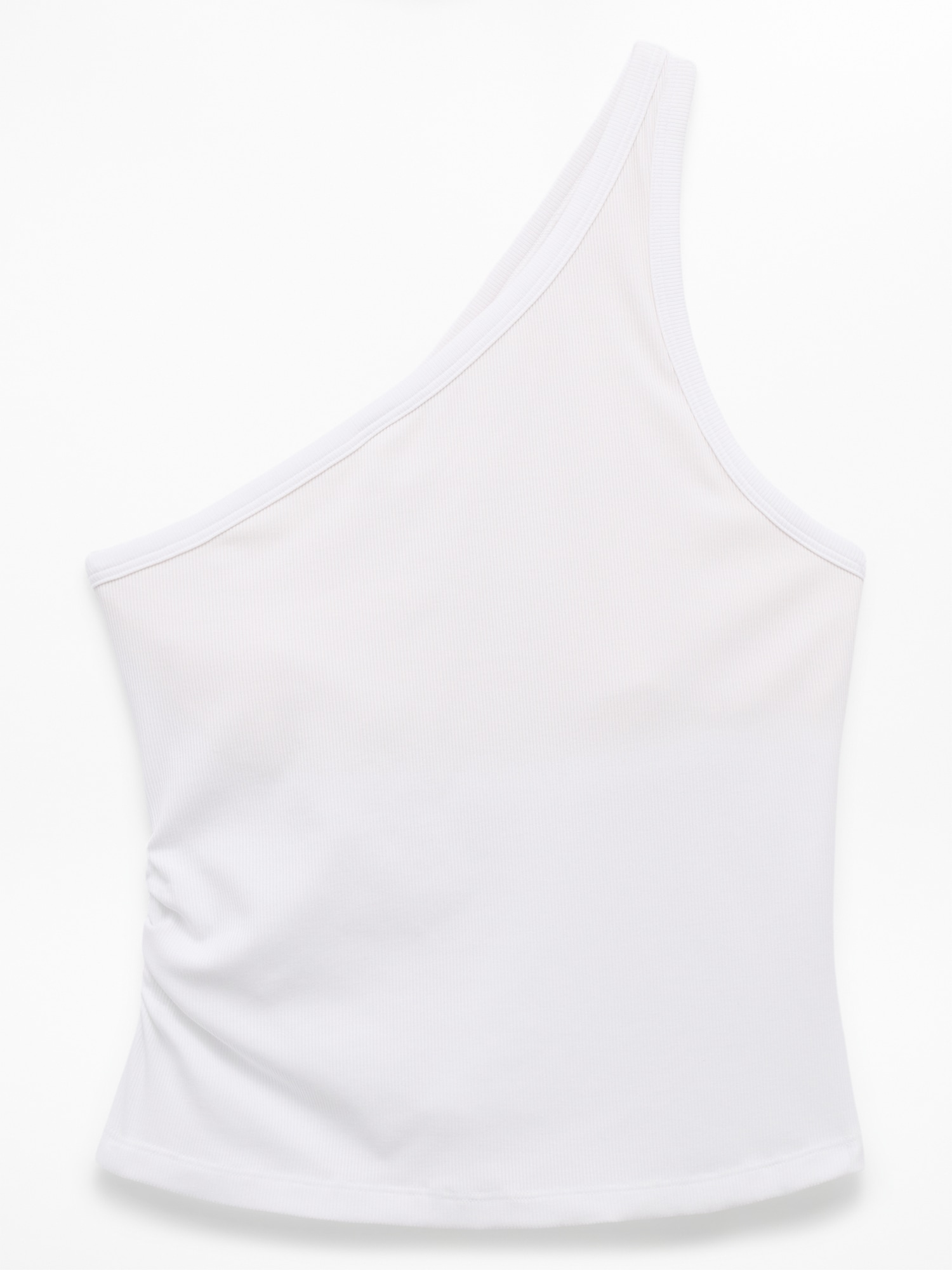 Athleta Signature Rib Asym One Shoulder Support Top - White (Bright White)