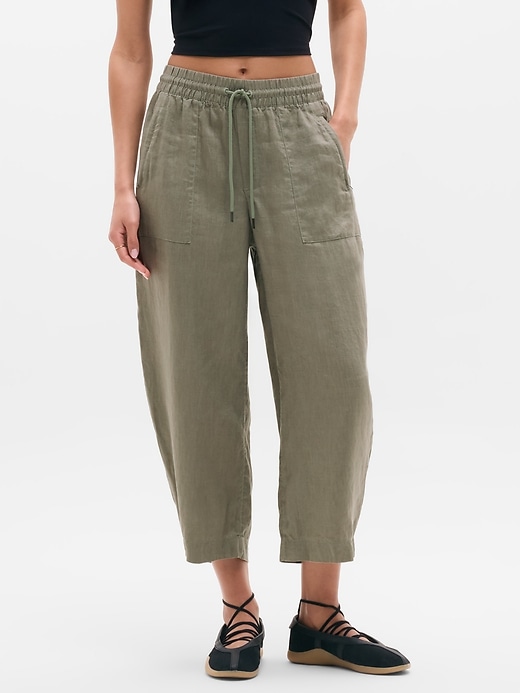 Image number 2 showing, Retreat Linen Easy Barrel Crop Pant