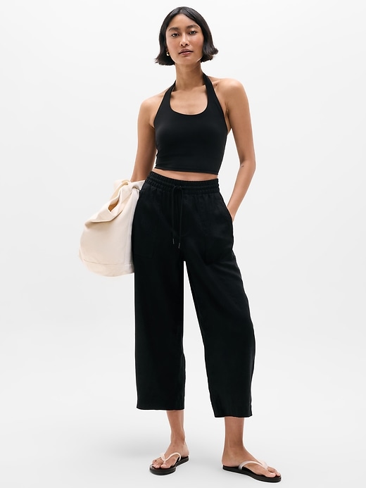 Image number 1 showing, Retreat Linen Easy Barrel Crop Pant