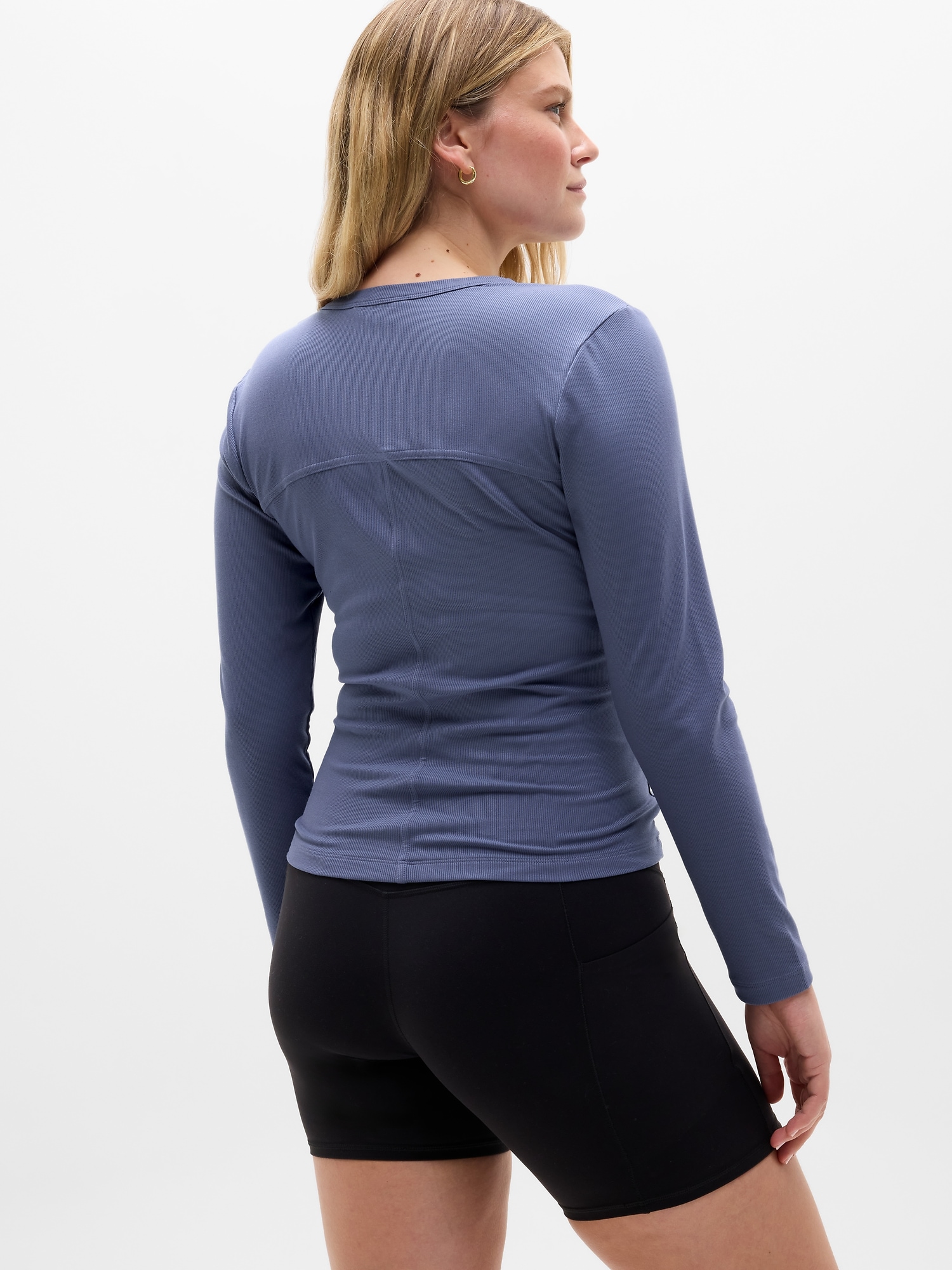 Signature Rib Long Sleeve Henley Top