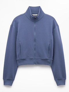 Athleta Forever Fleece Track Jacket - Blue (Celestial)