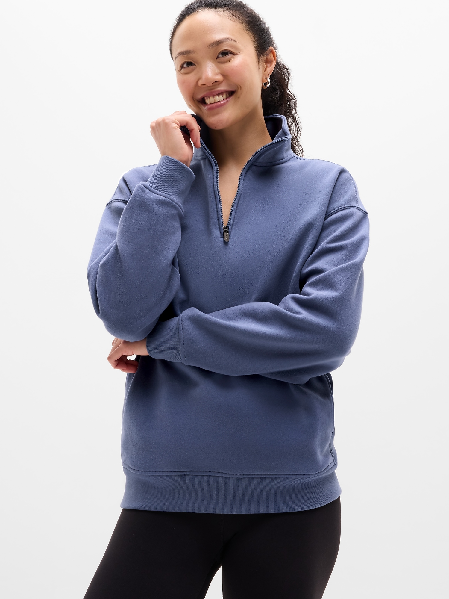 Forever Fleece 1/4 Zip Sweatshirt - Blue