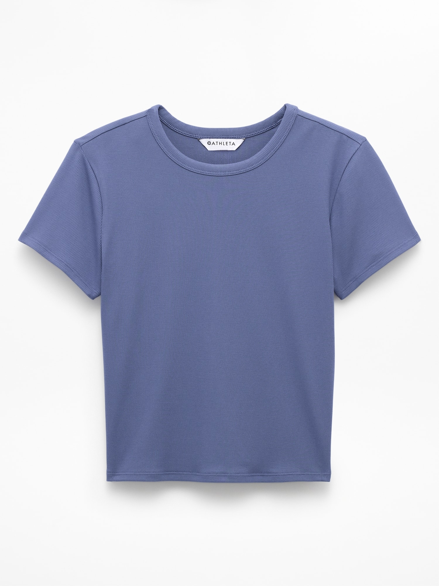 Athleta Signature Rib Crop Tee - Blue (Celestial)