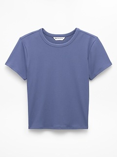 Athleta Signature Rib Crop Tee - Blue (Celestial)