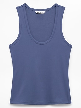 Athleta Signature Rib Scoop Tank - Blue (Celestial)