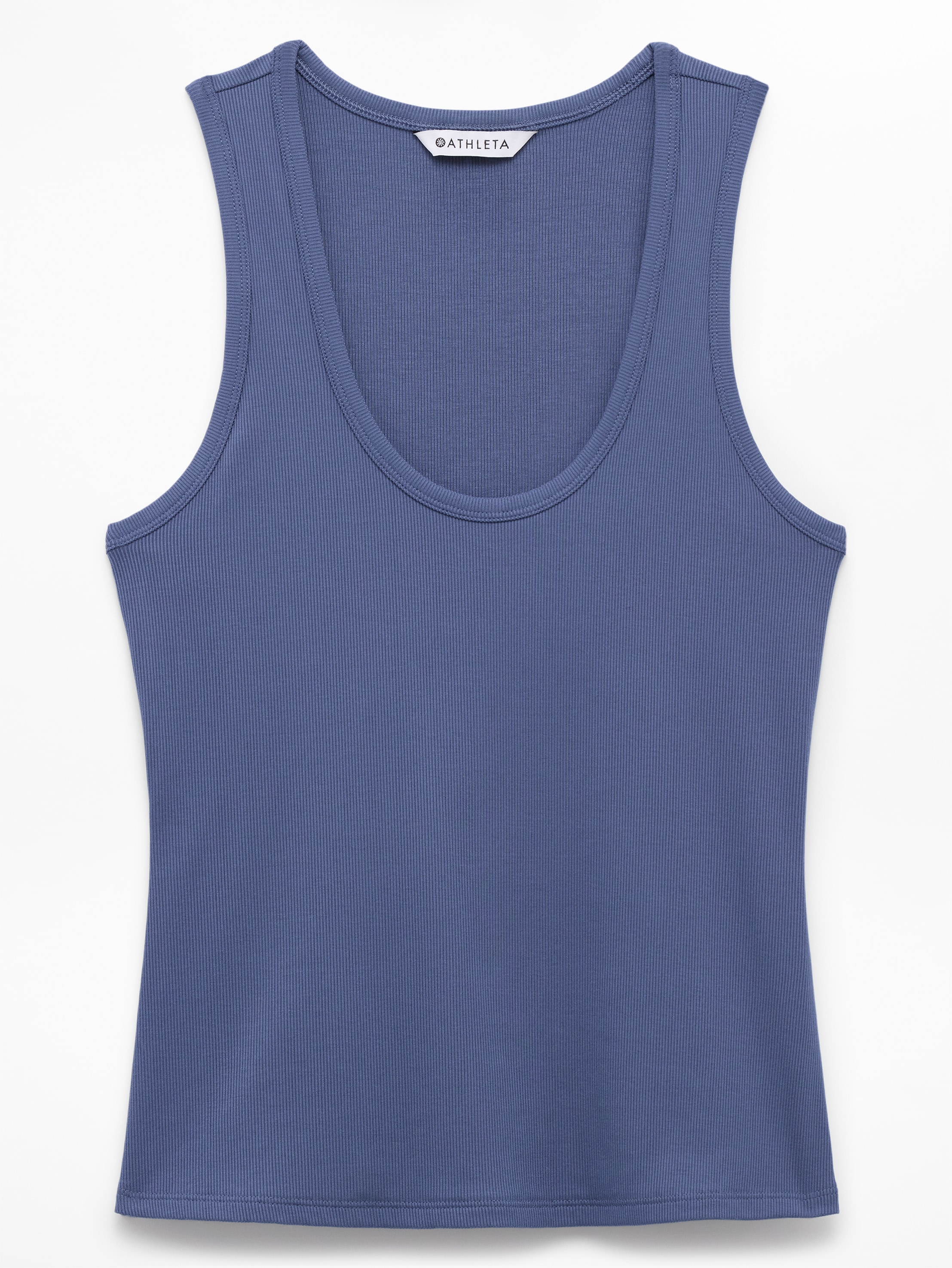 Athleta Signature Rib Scoop Tank - Blue (Celestial)