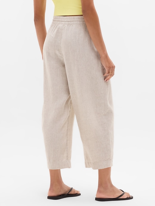 Image number 3 showing, Retreat Linen Easy Barrel Crop Pant