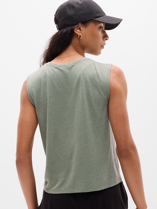 Image number 6 showing, Getaway Linen Blend Muscle Tank