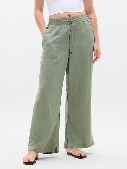 Image number 3 showing, Retreat Linen High Rise Wide Leg Pant