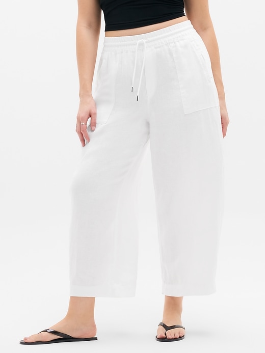 Image number 3 showing, Retreat Linen Easy Barrel Crop Pant