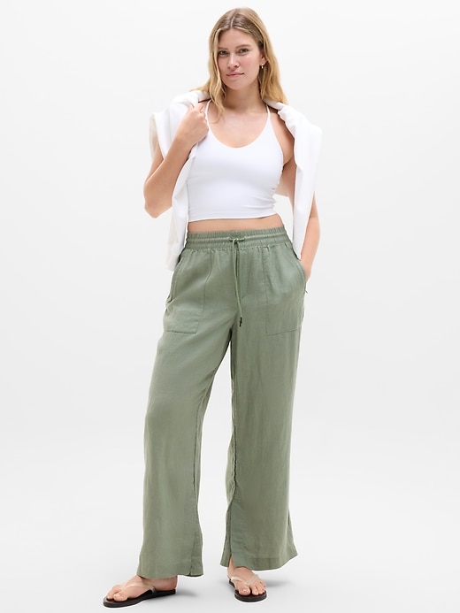 Image number 5 showing, Retreat Linen High Rise Wide Leg Pant