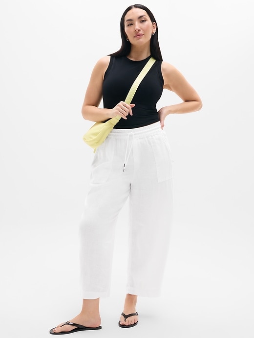 Image number 5 showing, Retreat Linen Easy Barrel Crop Pant