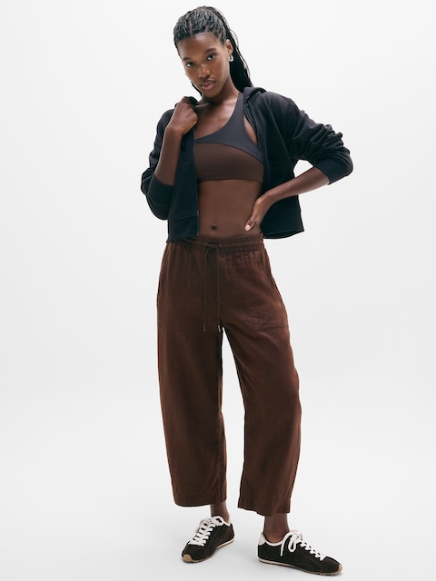 Retreat Linen Easy Barrel Crop Pant