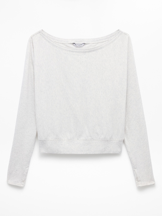 Image number 7 showing, Airy Cotton Terry Boat Neck Sweatshirt