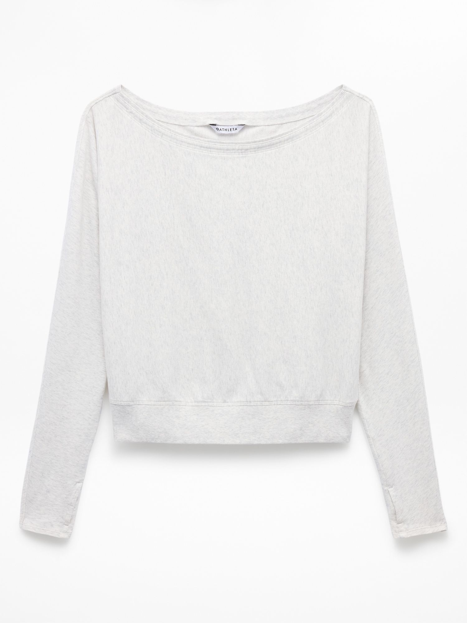 Airy Cotton Terry Boat Neck Sweatshirt