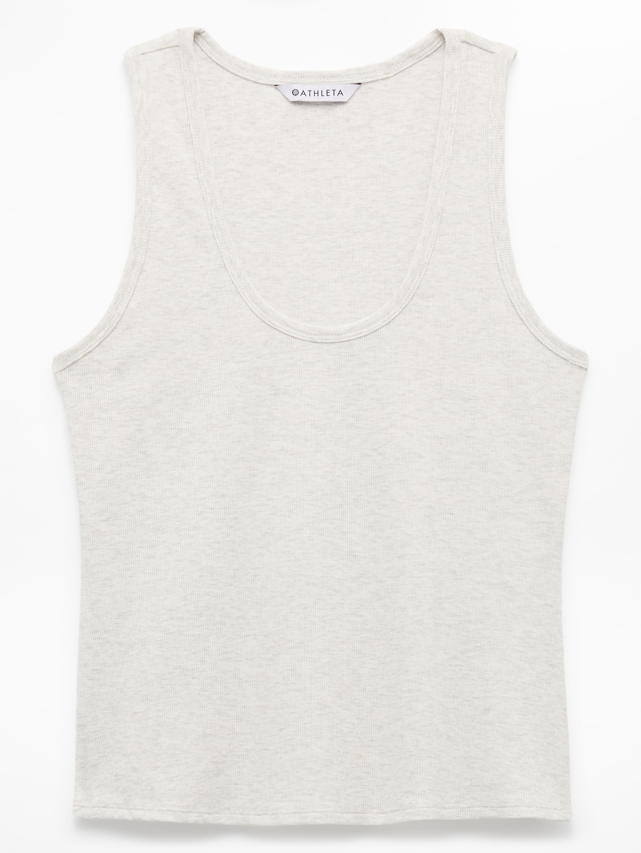 Athleta Signature Rib Scoop Tank - Gray (Fog Grey Heather)