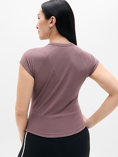 Athleta Perfect Rib Tee - Brown (Driftwood)