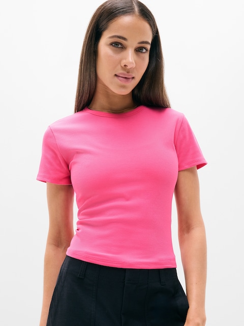 Signature Rib Crop Tee